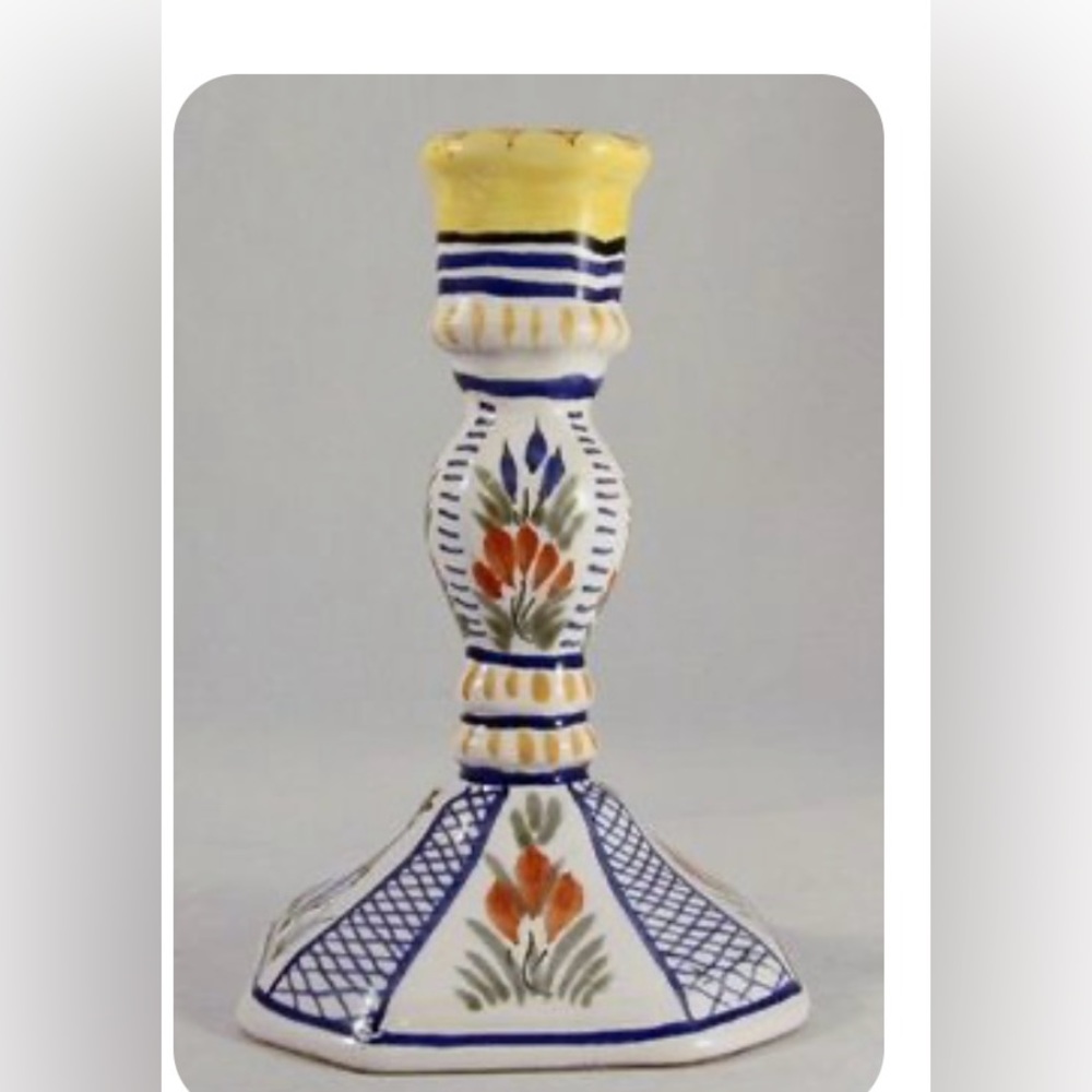 Henriot Quimper candlestick holder excellent condition , a exceptional buy